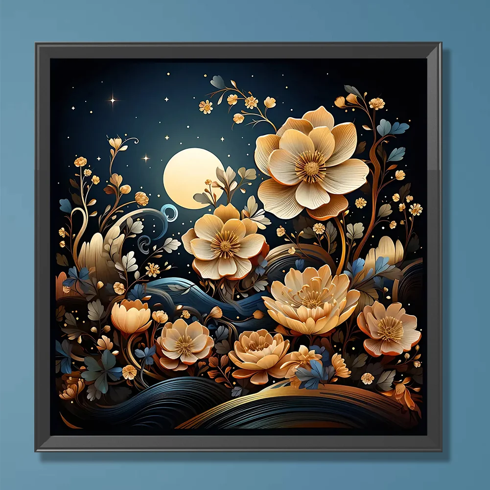Full Round Diamond Painting 30*30cm - Fantasy Flowers