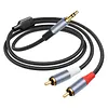 3.5mm To RCA Cable Nylon Braided 3.5mm 1/8 Inch Male TRS To 2 RCA Y Splitter Cable for Smartphones MP3 Tablets Speakers HDTV