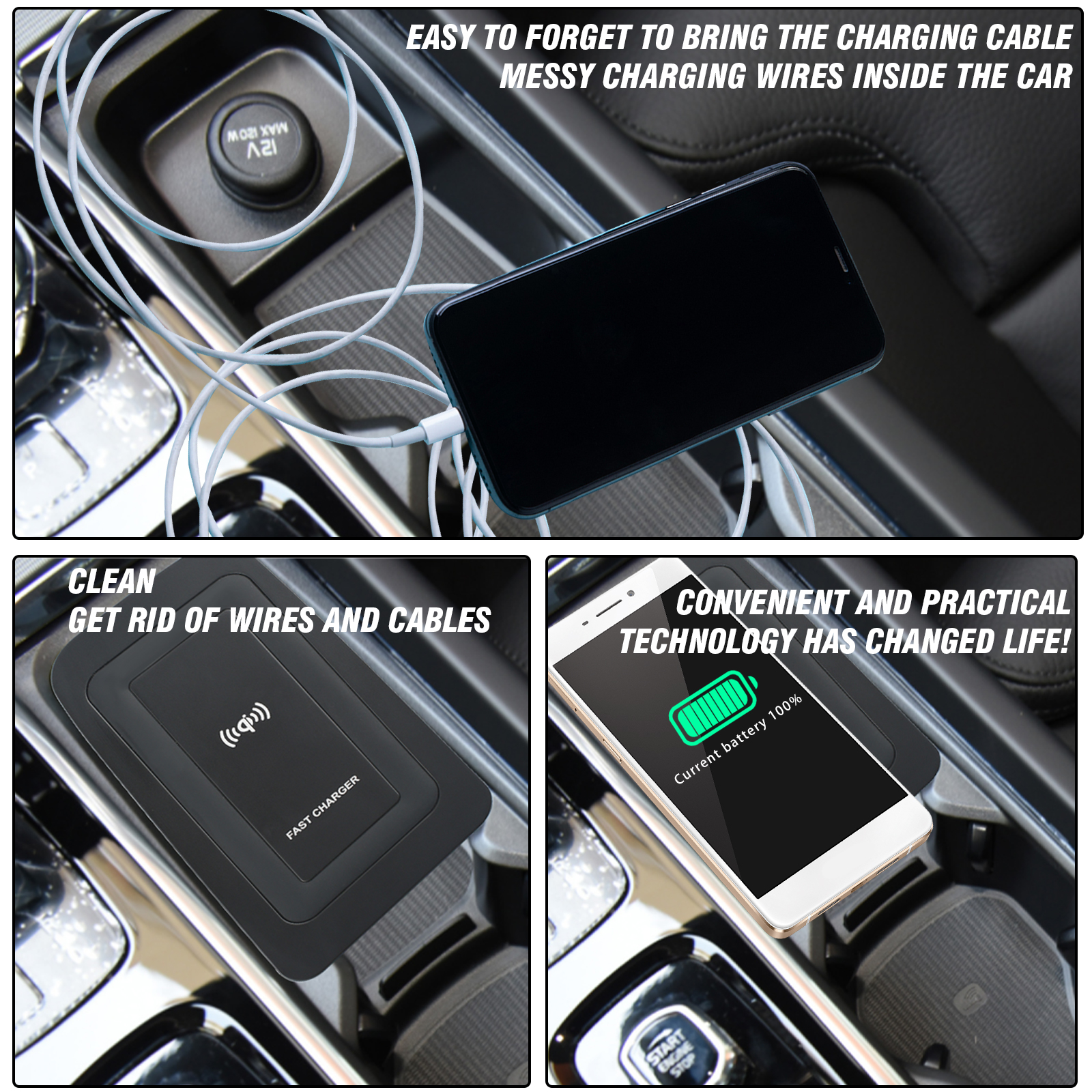 Wireless Phone Charging Plate, Vehicle Inner Central Box Charger