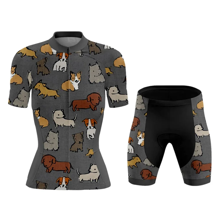 Lovely Puppies Women's Short Sleeve Cycling Kit