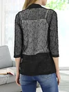 Vibrant V-Neck Crochet Cardigan - Elegant 3/4 Sleeve Mesh Slim Fit, Breathable, Casual, Comfortable, Women's Fashion Clothing for Daily Wear