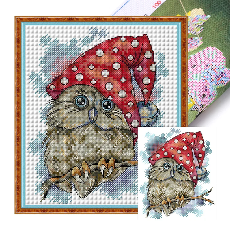 Joy Sunday-Christmas Owl 4 (19*22cm) 14CT Stamped Cross Stitch gbfke