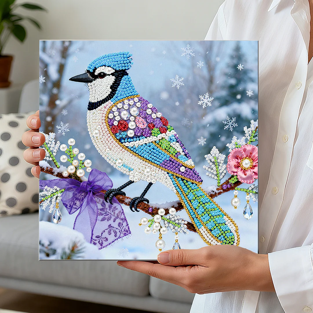 Bird DIY Pearl Art Diamond Painting Kit for Adults Home Decor 25x25cm With Frame