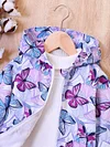 Kid Baby Girl Butterfly Print Hooded Zipper Coat Jacket