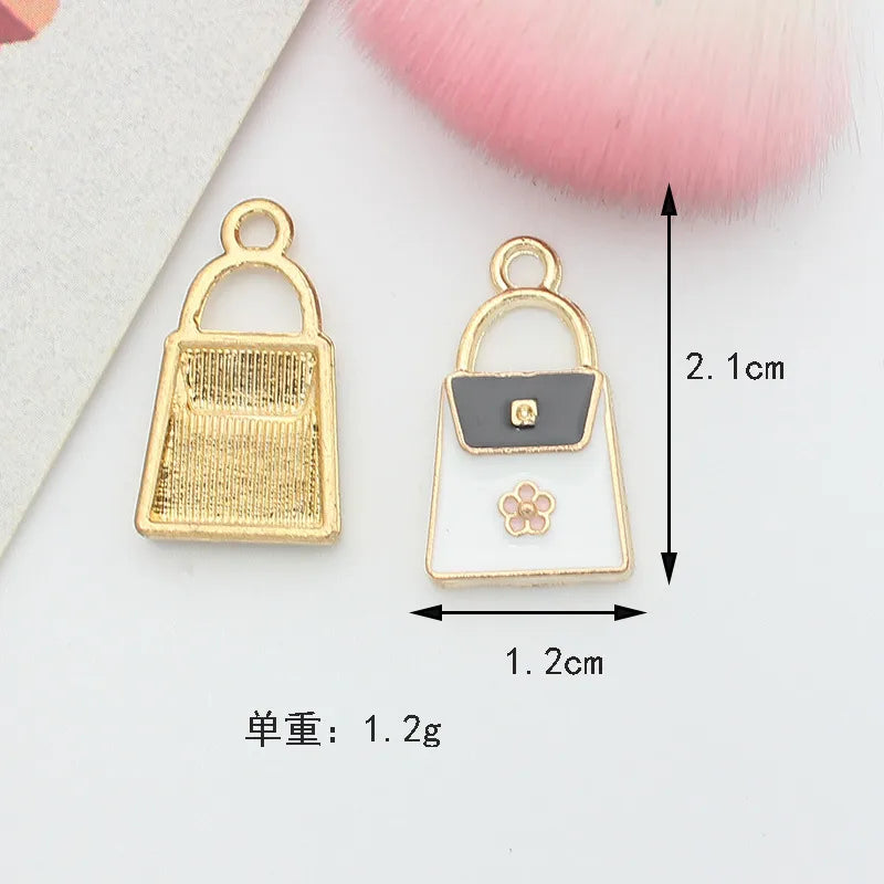 10 PCS/Package 1.5 * 20mm 14 * 14mm 7 * 12mm Alloy Rhinestones Pearl Number Heart Shape Bow Knot Polished Pendant