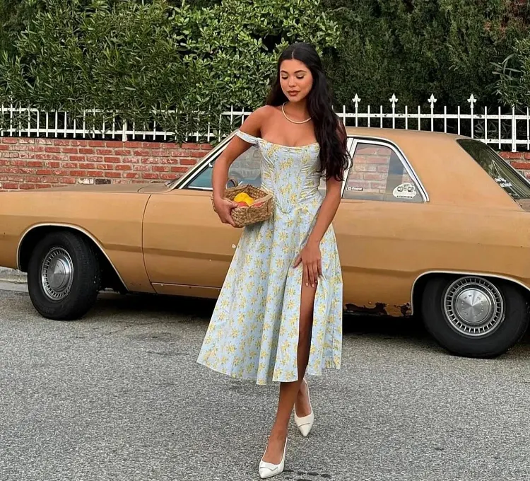 Suninheart Green Floral Vacation Dress