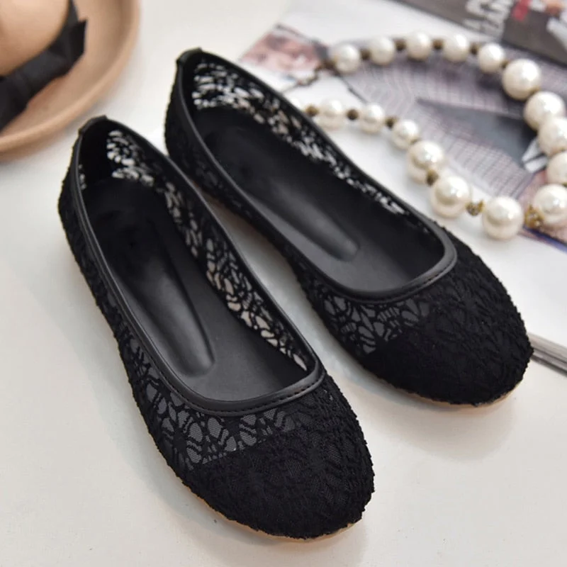2020 New Women Flats Shoes Ballet Flats Fashion Bow-Knot Women Shoes Slip On Cut Outs Flat Sweet Hollow Summer Female Shoes