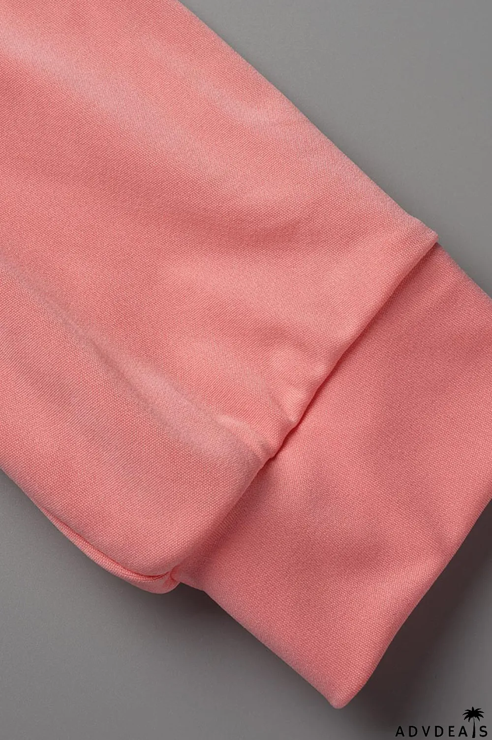 Rose Red Casual Solid Split Joint V Neck Straight Jumpsuits