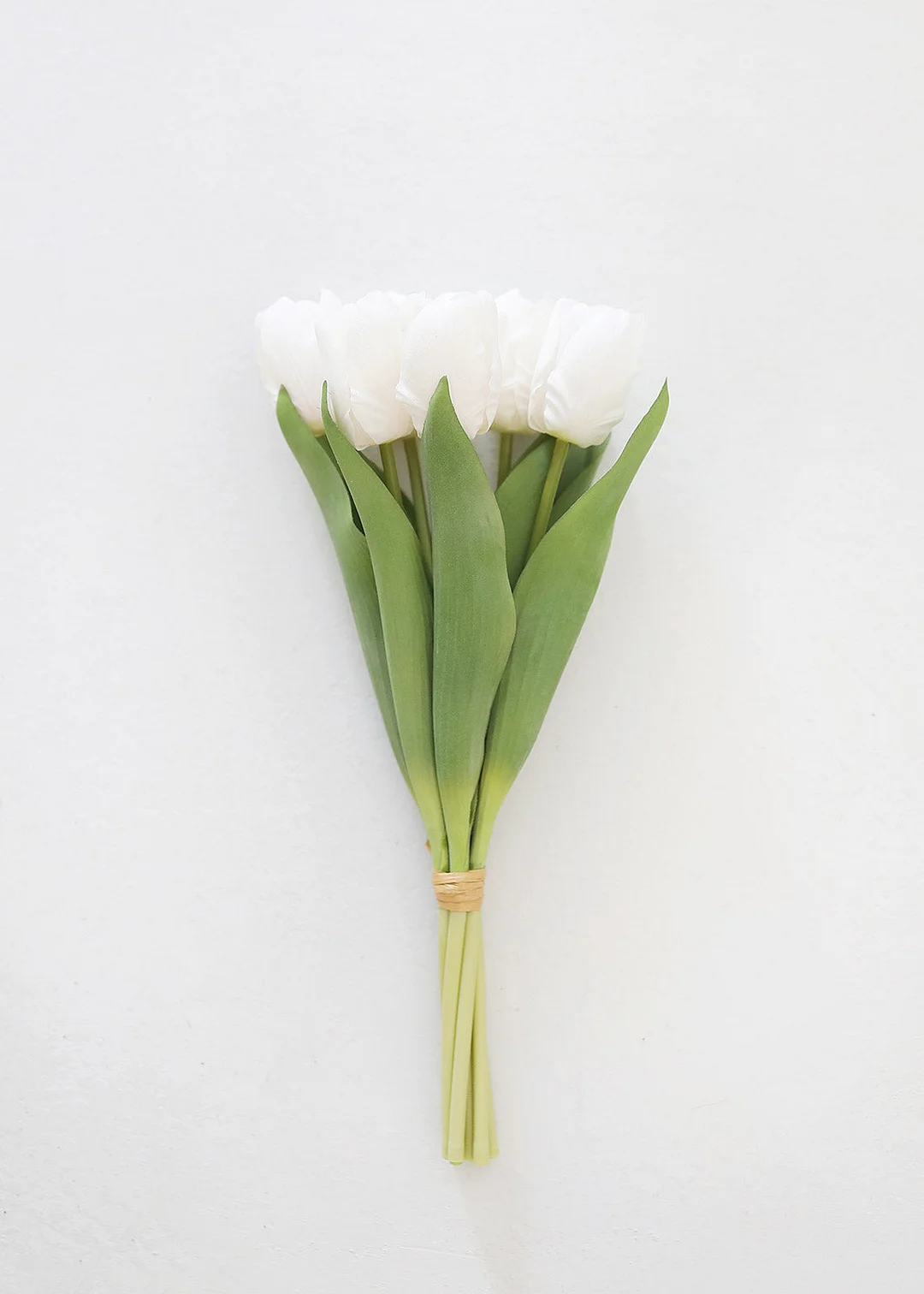 Bundle of 7 White Real Touch Tulip Flowers - 14"