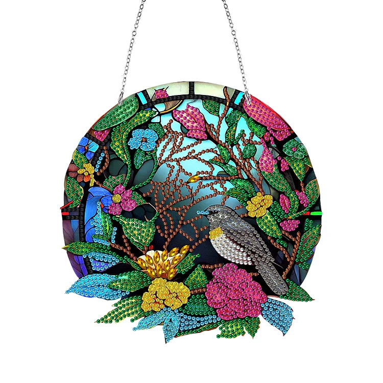 Flower/Bird - Pendant - DIY Diamond Crafts