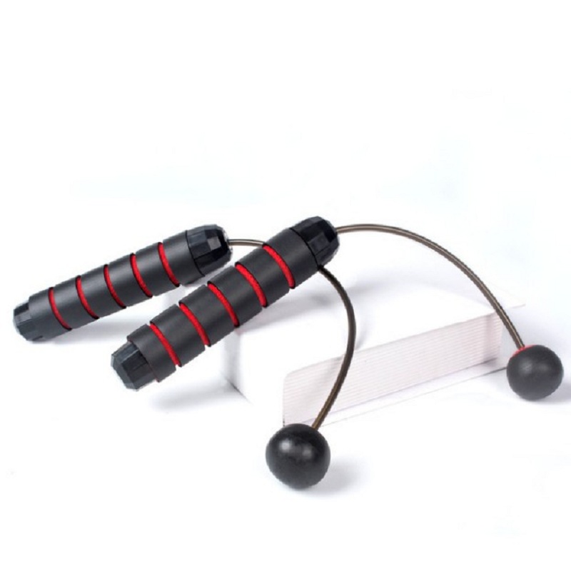 

LEKEONE Weighted Ropeless Jump Rope Switchable Dual Mode Ropeless and Corde, Cordless wire rope red and black, 501 Original