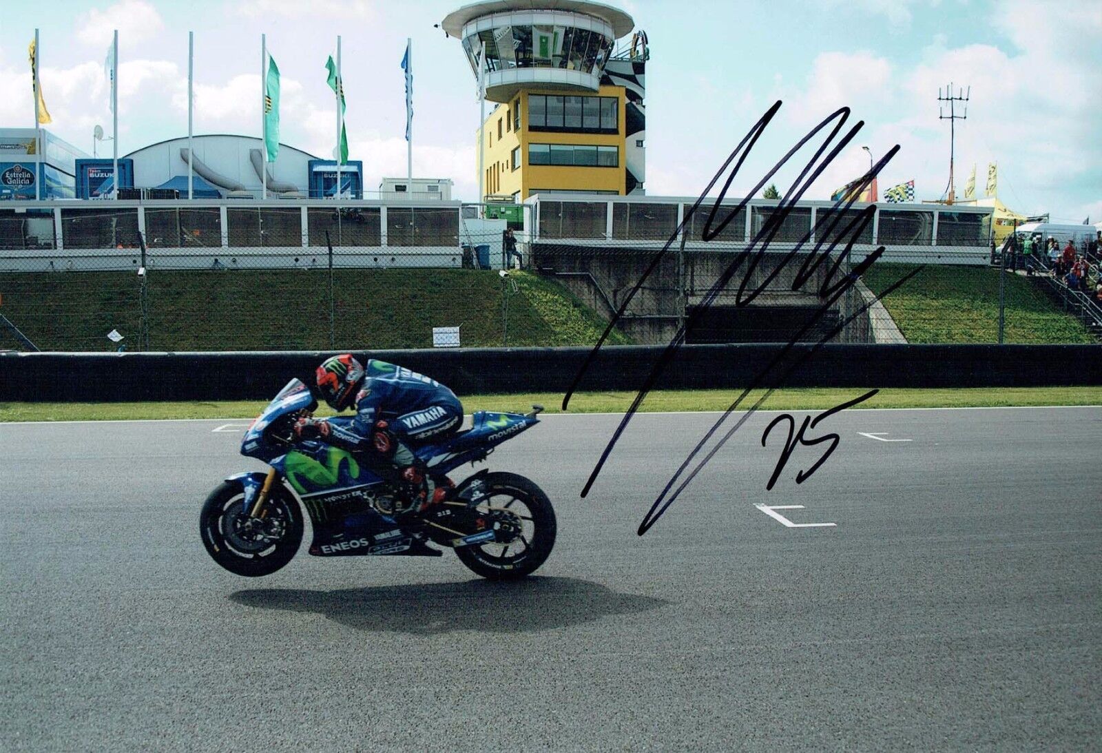 Maverick VINALES 2017 SIGNED MOTOGP Autograph 12x8 Yamaha Photo Poster painting 11 AFTAL COA