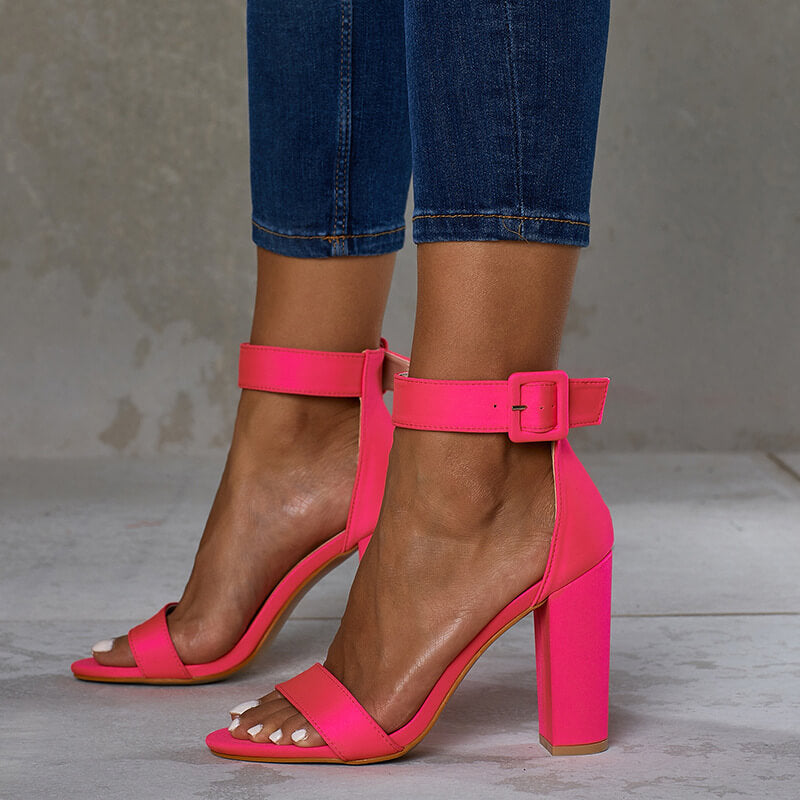 VCSHOES Bright Color high Heel Platform Cutout Sandals