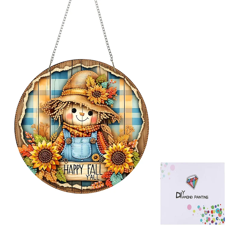 Acrylic 2D Flat Happy Autumn DIY Hanging Diamond Art Kits Wall Door Decor
