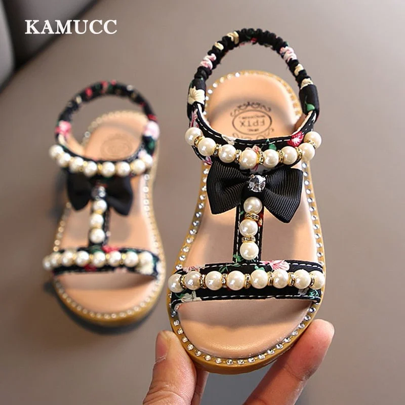 Summer Style Sandals Children Casual Shoes Toddler Kids Girls Beach Sandals Cute Bow Girls Princess Shoes 1-10 Years Sneakers