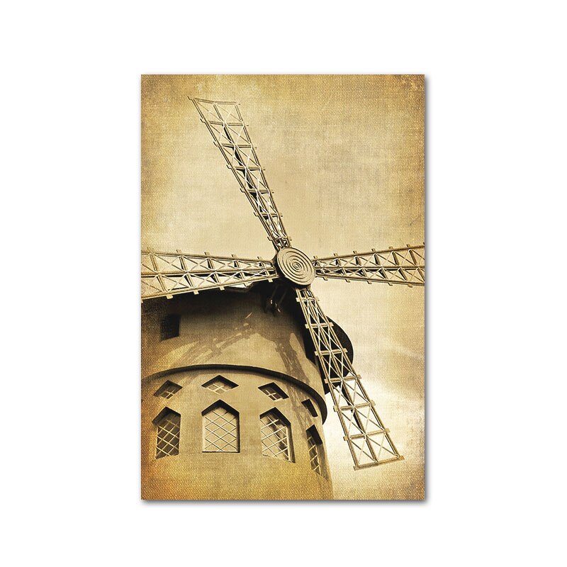 European Landmarks Architecture Canvas Wall Art Paris Painting Pictures Vintage City Historical Artistic Pictures For Home Decor