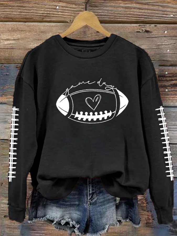 Women's Football Season Game Day Football Lover Casual Sweatshirt