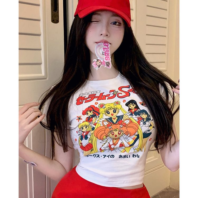 Kawaii Sailor Moon Retro Style Crop Top weebmemes