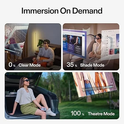 Ochelarii AR F0 XREAL Air 2 Pro | FOV 46&deg;, afișaj HD de 130&rdquo; la 120Hz, culori reale, sunet cinematografic și confort pe tot parcursul zilei. Compatibili cu iPhone 16/15, Steam Deck, ROG, Mac, PC, Android și iOS.