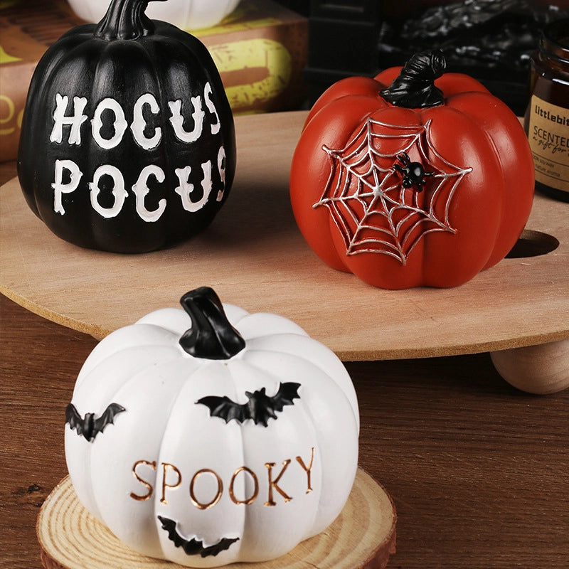 Halloween Pumpkin Letter Resin Party Ornaments Decorative Props2