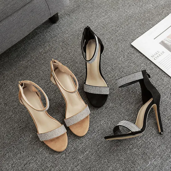 2022 Luxury Rhinestone Women Sandals Sexy Bling Crystal High Heel Women Sandals Elegant Party Shoes Women