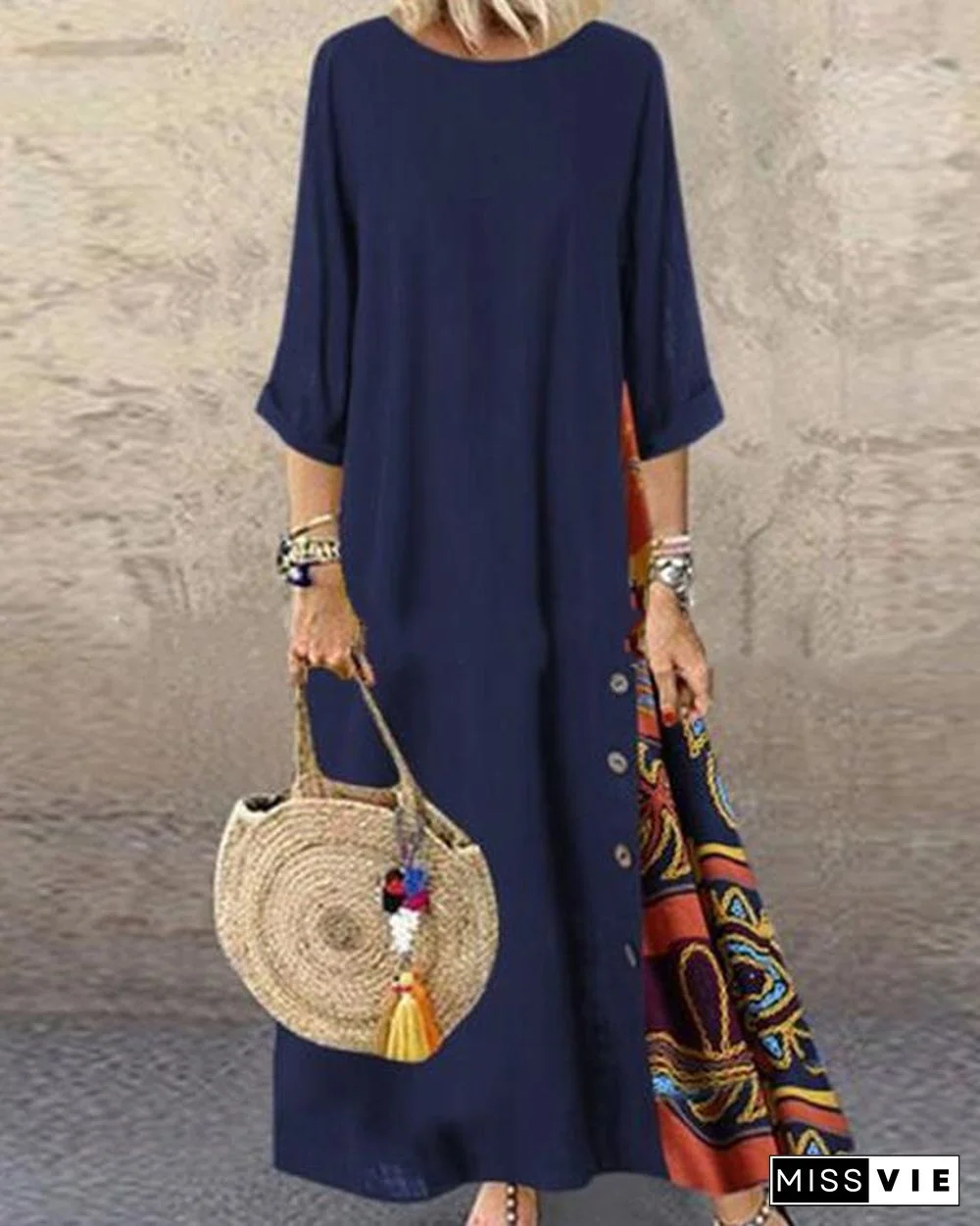 Women's Swing Dress Print Maxi Long Dress