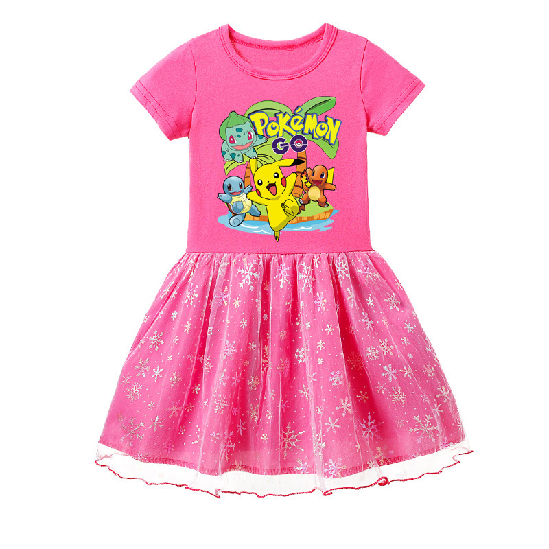 Mayoulove Pikachu Mesh Skirt - The Ultimate Pikachu Fan Apparel for Kids - Unique, Comfortable, and High-Quality - Perfect for Your Little Fan - Pikachu Mesh Skirt-Mayoulove