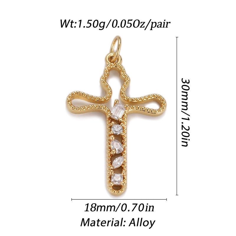 1 Piece Copper Zircon Cross Pendant