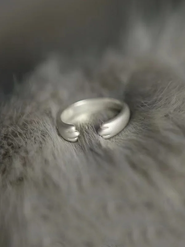 Fashion Boho Style Adjustable Cute Cat Claw Open Toe Ring