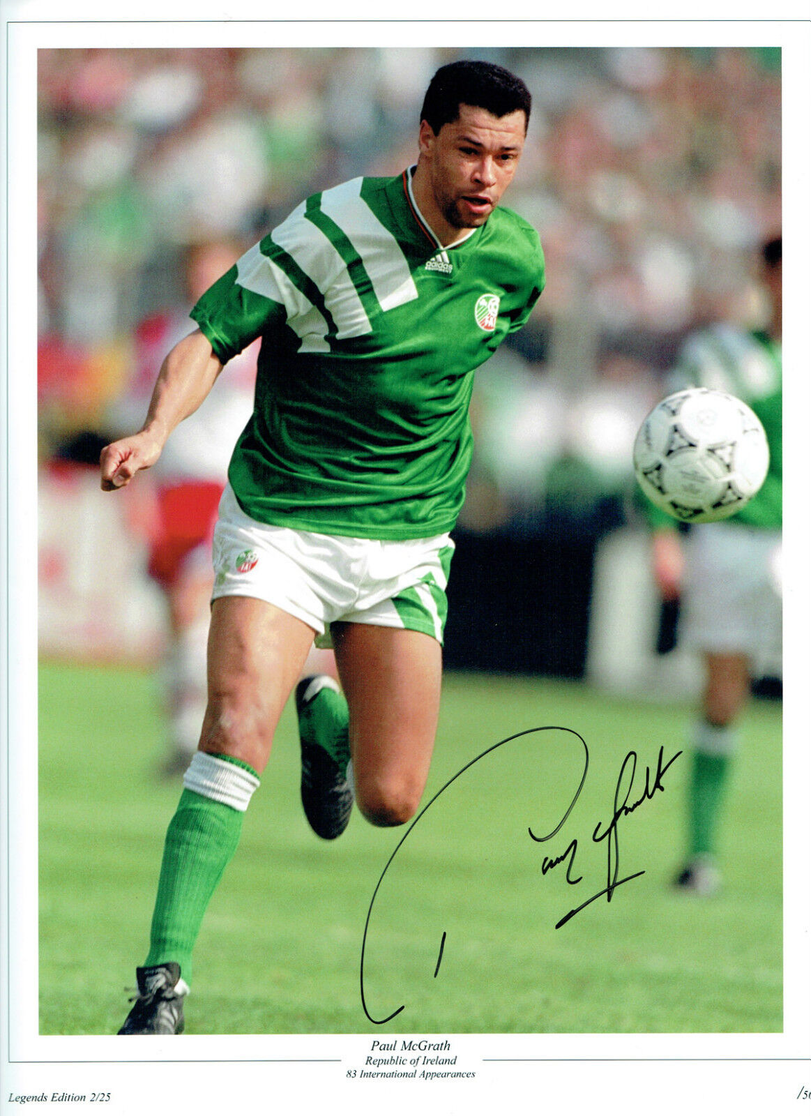 Paul McGRATH Republic of Ireland Legend Signed Autograph 16x12 Photo Poster painting AFTAL COA