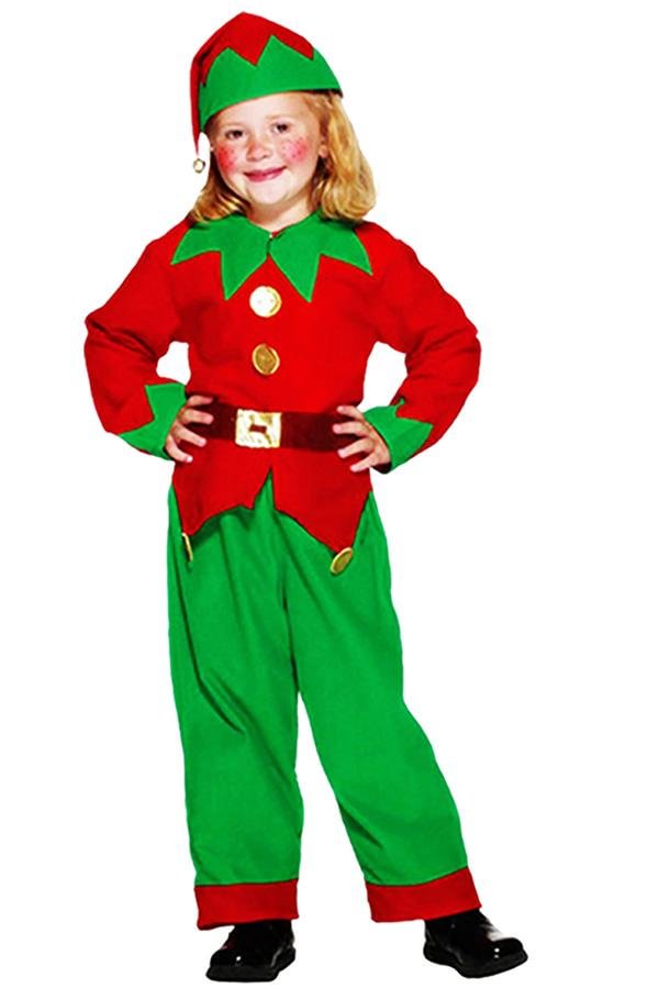 Christmas Fancy Kids Girls Santa's Little Helper Elf Costume Green-elleschic