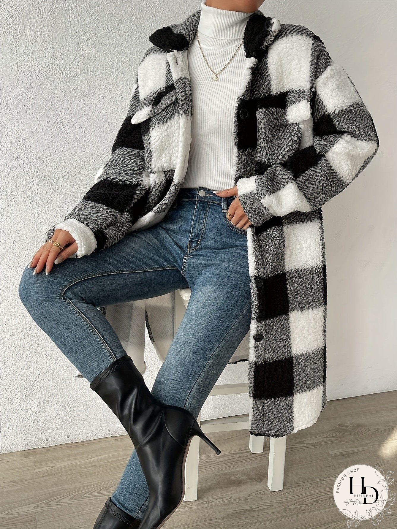 Winter Plaid Sherpa Jacket