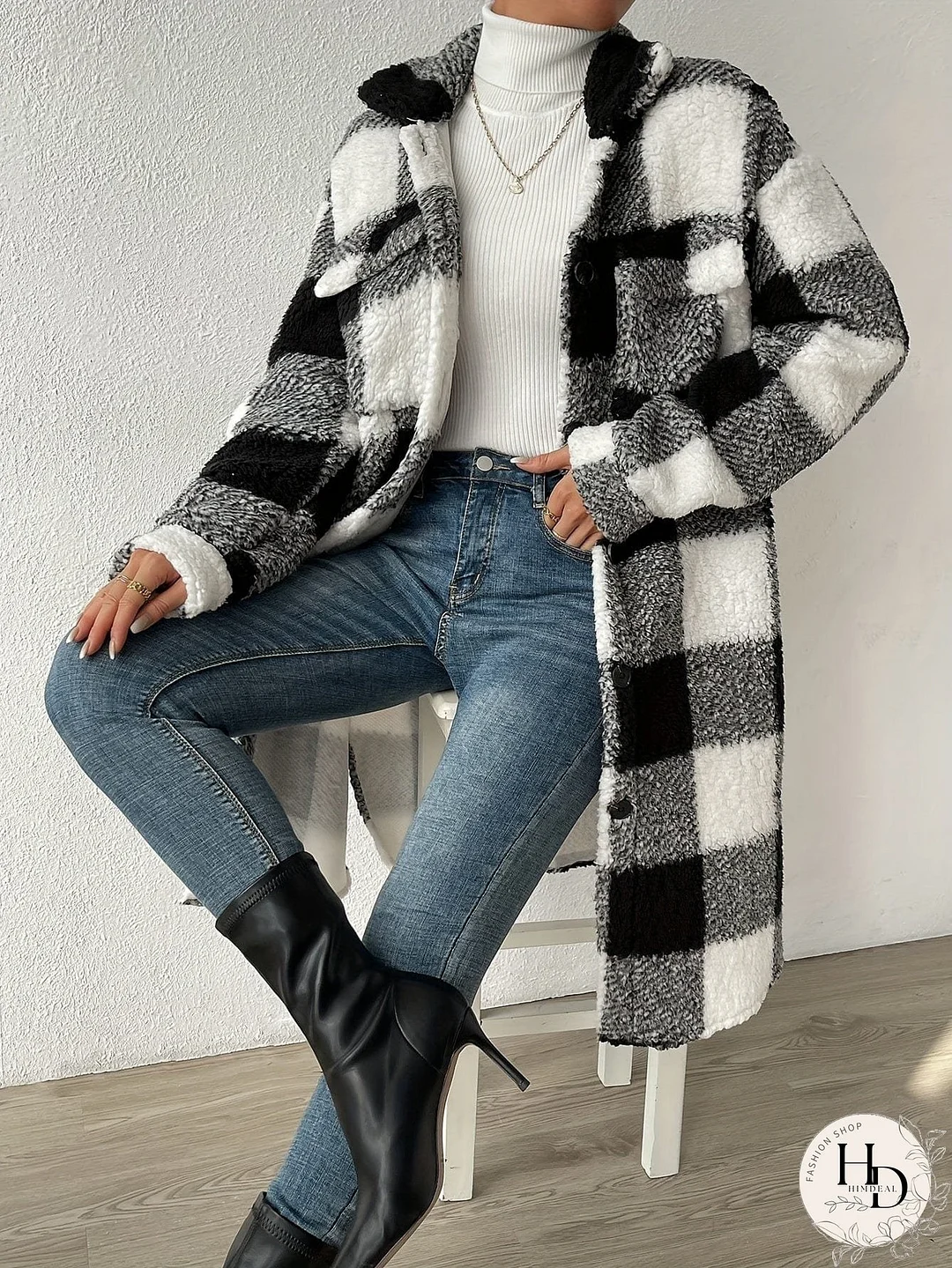 Winter Plaid Sherpa Jacket
