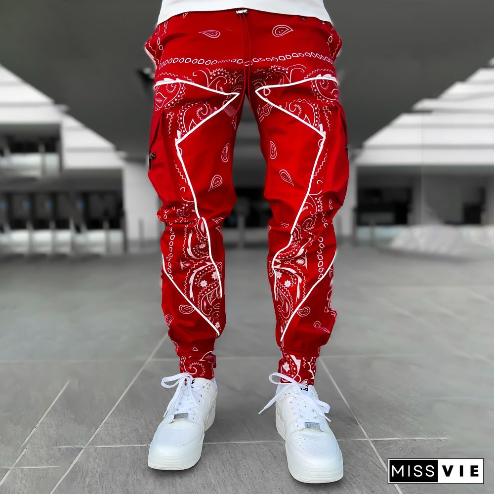 Blood Red Paisley Cargo Pants