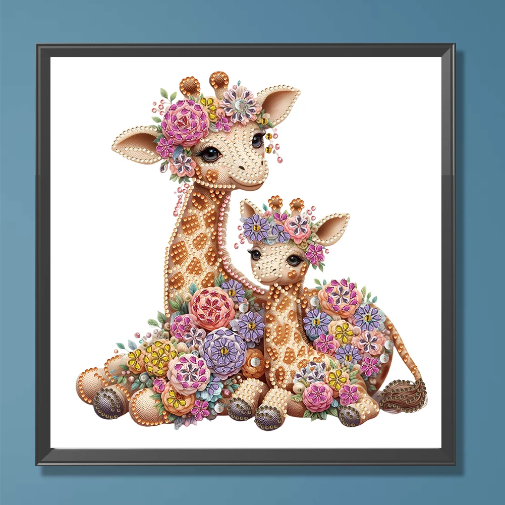 Diamond Painting - Partial Special Shaped Drill - Giraffe(Canvas|30*30cm)