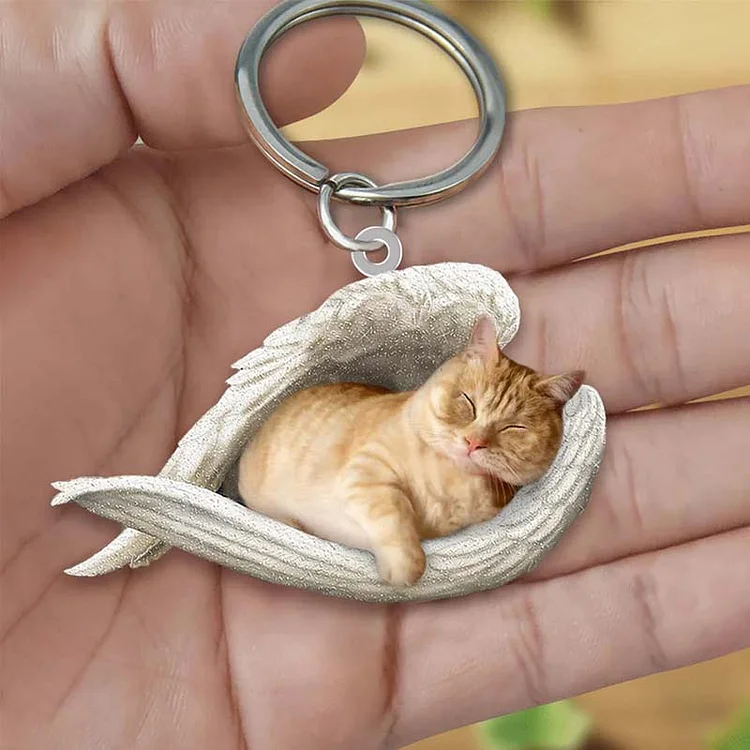 Munchkin Cat Sleeping Angel Necklace