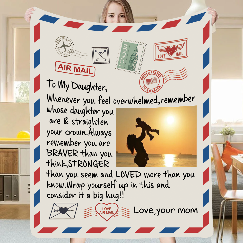 TO MY DAUGHTER COZY PLUSH POSTCARD BLANKET