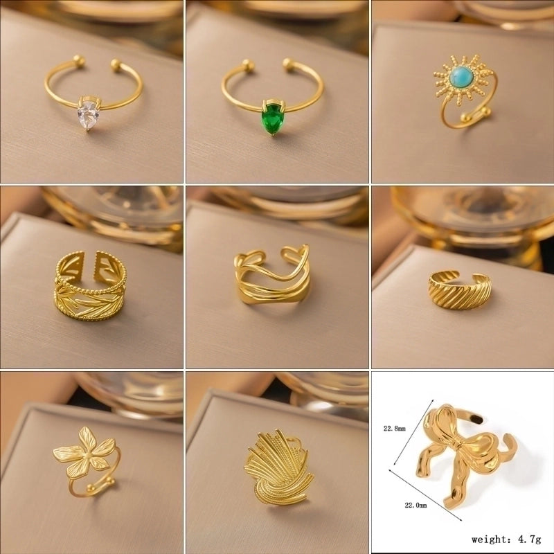 Sweet Bow Knot Titanium Steel Plating Rings