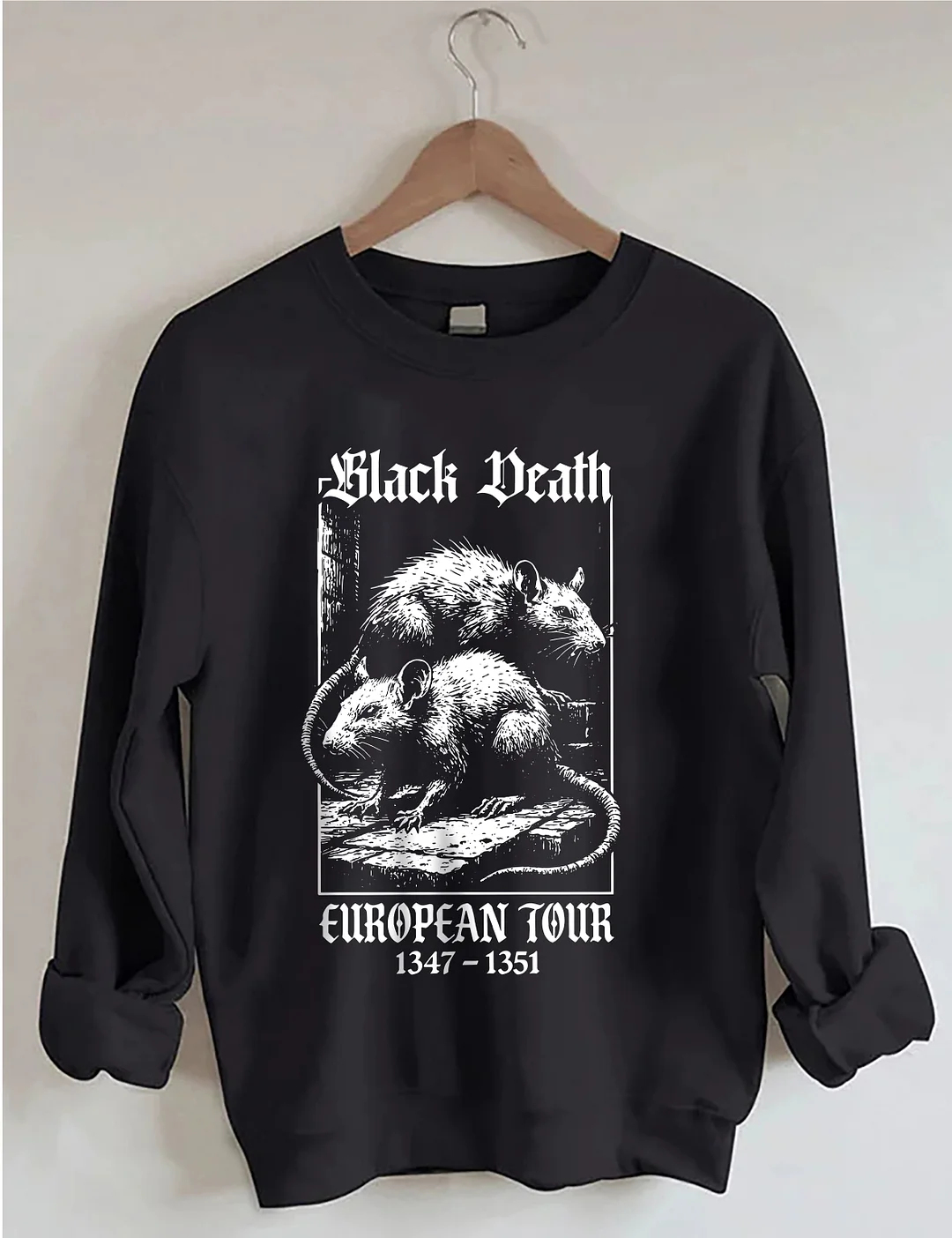 Black Death European Tour 1347- 1351 Vintage Graphic Sweatshirt