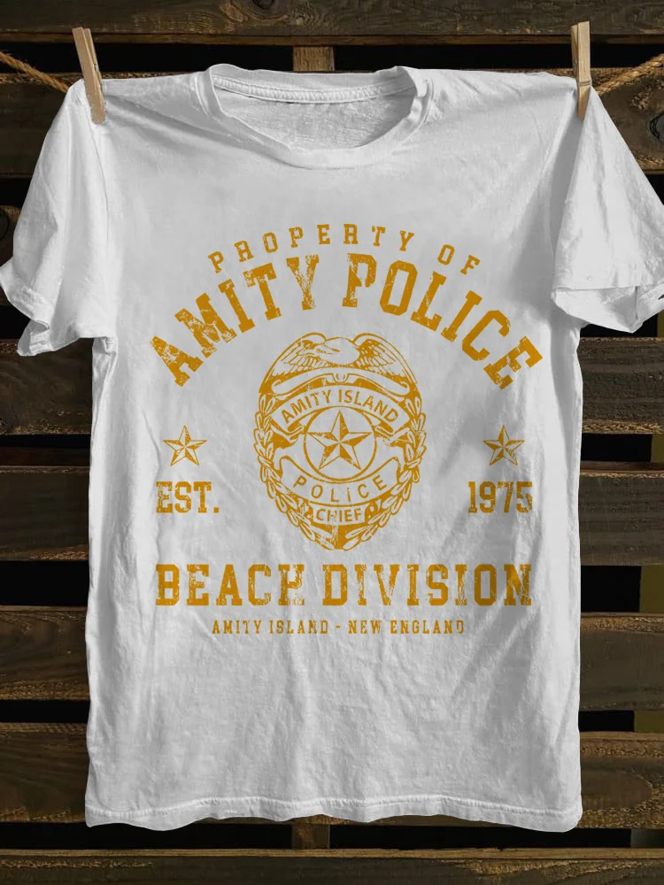 Teecade Teecade Amity Island Police Beach Division T-shirt
