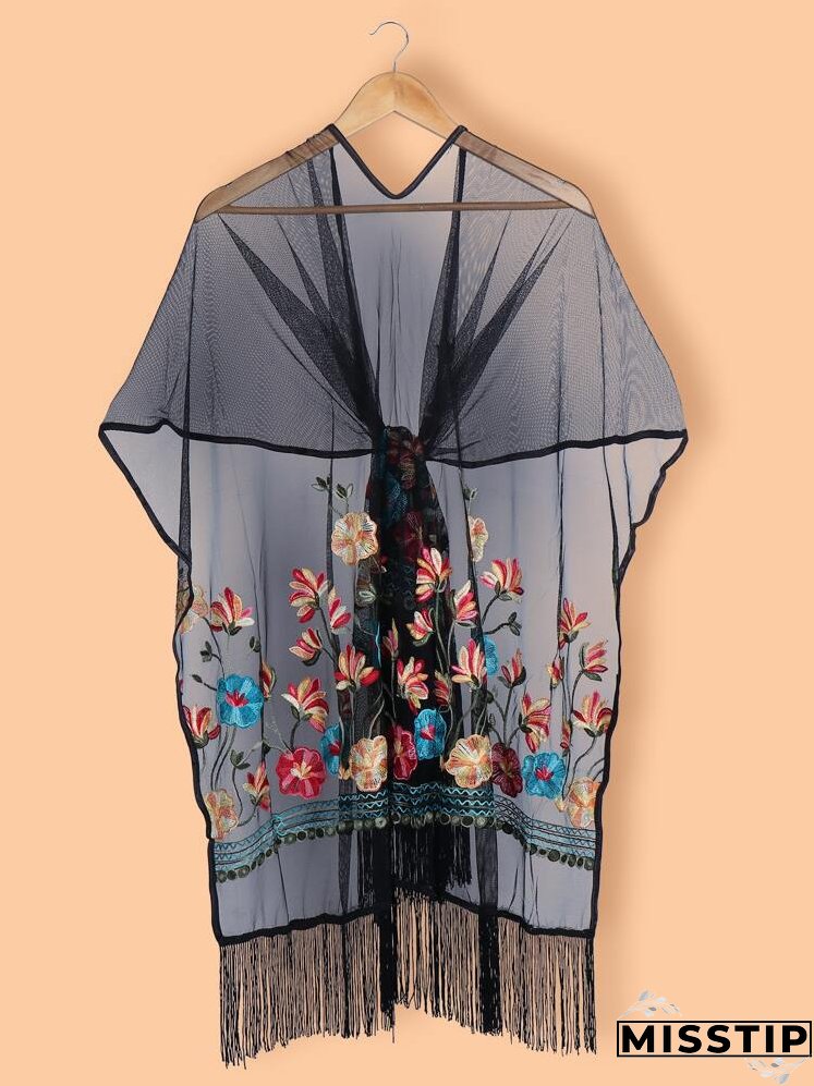 Floral Embroidered Shawl