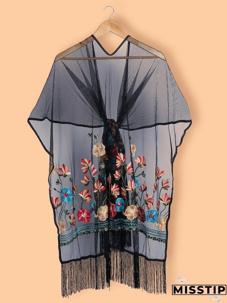 Floral Embroidered Shawl