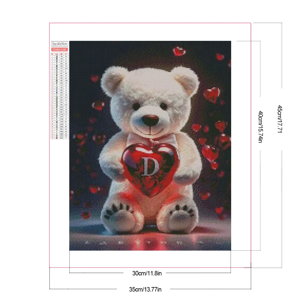 Diamond Painting - Full Square Drill - Bear Love D(Canvas|35*45cm)