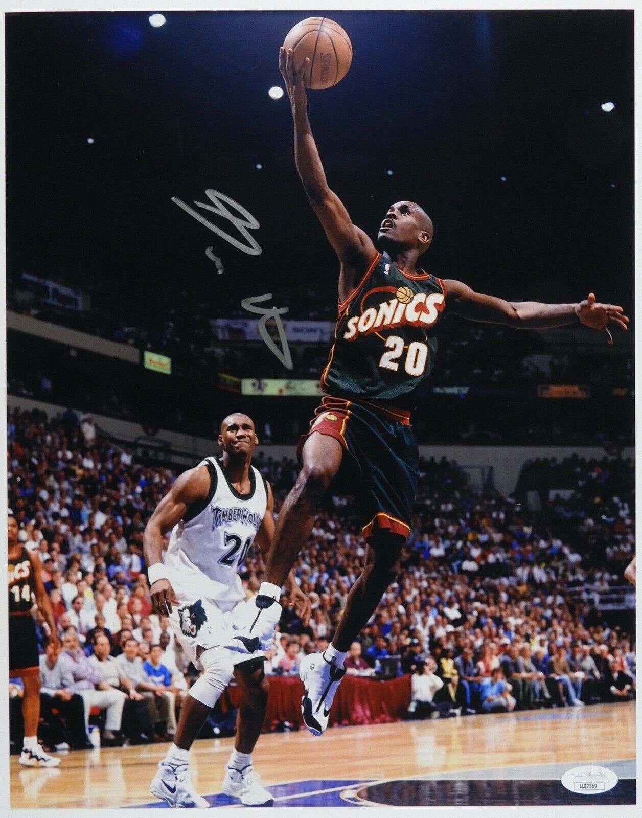 Gary Payton JSA Autograph Signed 11 x 14 Photo Poster painting Sonics Basketball