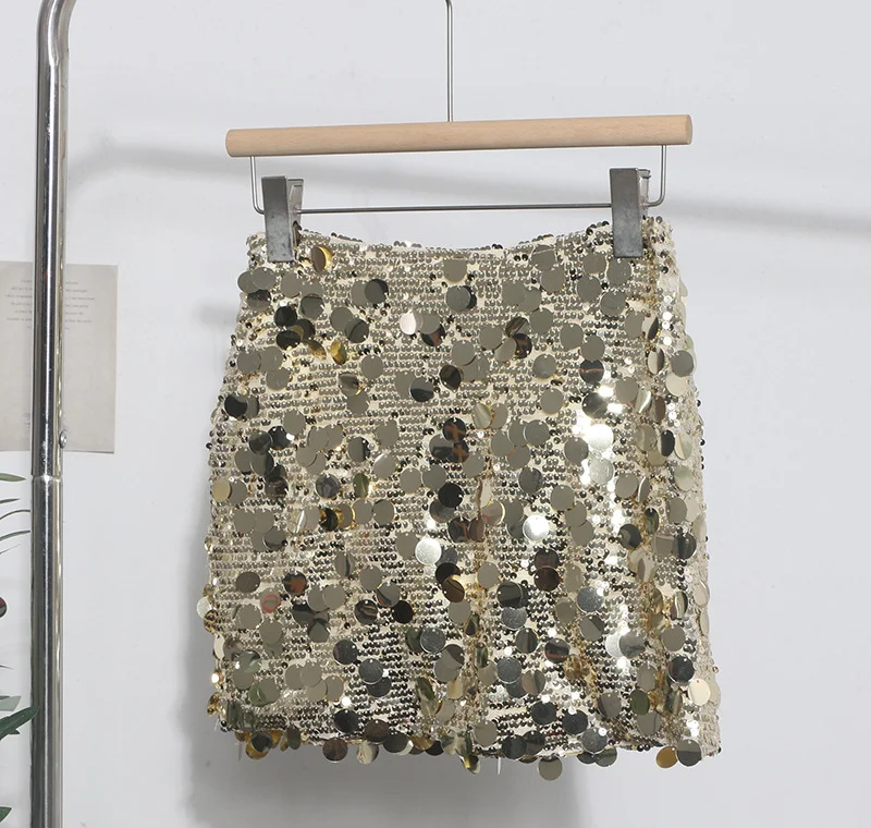 Nigikala Nigikala Shooting Heavy Industry Glitter Bling Bling Dress Babes Night Shop High-Waisted Ass A Short Skirt 1029