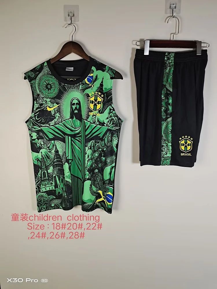 2025-26 Brazilian children's vest training suit green