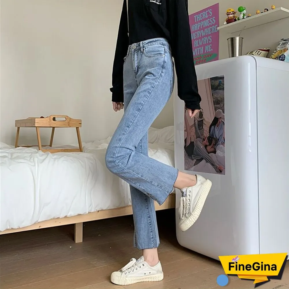 High Waist Womens Skinny Jeans Blue Denim Clothing Streetwear Vintage Quality Spring