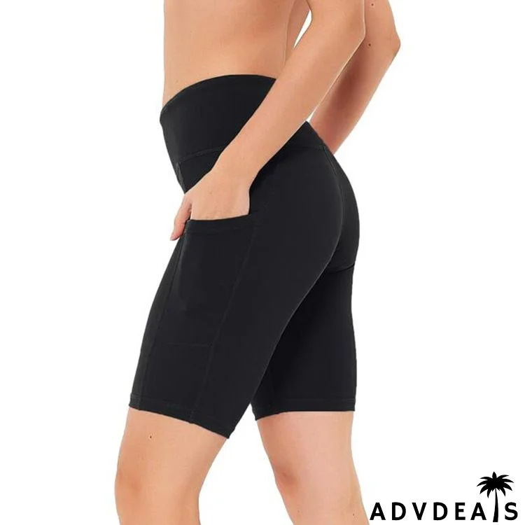 Women Hip Lift High Waist Sports Tight Running Biker Shorts