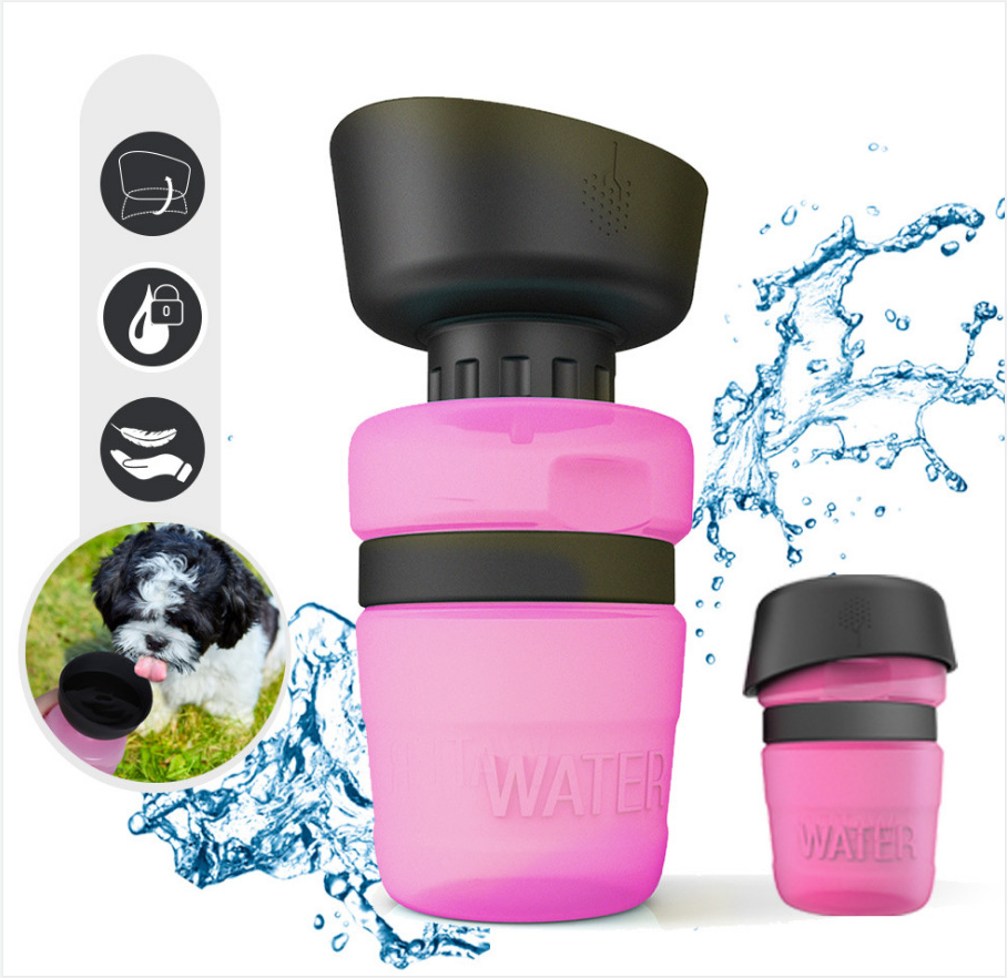 Portable Dog Water Bottle Foldable Pet Feeder Bowl Water Bottle