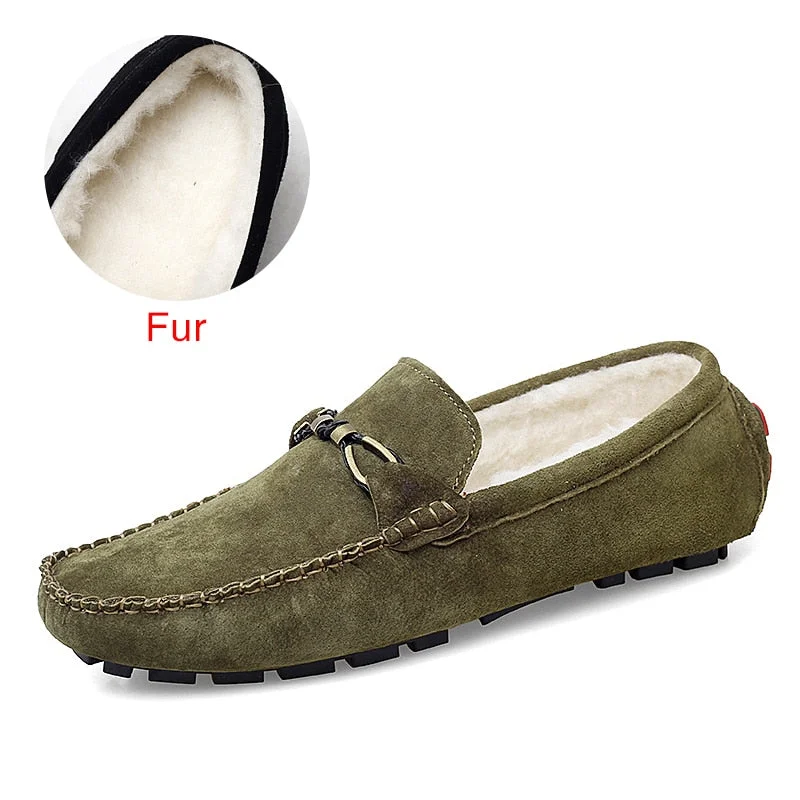 DEKABR Men Casual Shoes Fashion Male Shoes Cow Suede Leather Men Loafers leisure Moccasins Slip On Men's Driving Shoes Size 47